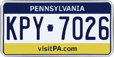 PA license plate KPY7026
