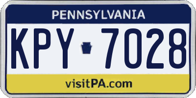 PA license plate KPY7028