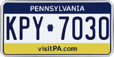 PA license plate KPY7030