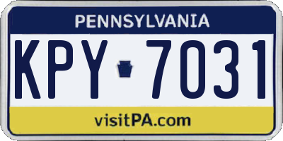PA license plate KPY7031