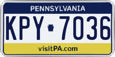PA license plate KPY7036