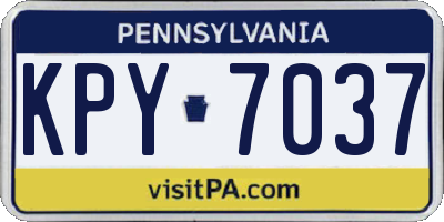 PA license plate KPY7037