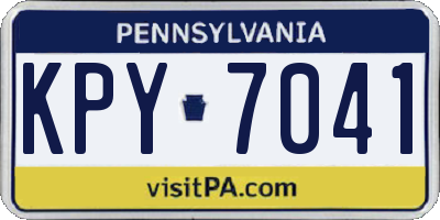 PA license plate KPY7041