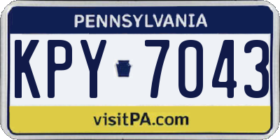 PA license plate KPY7043