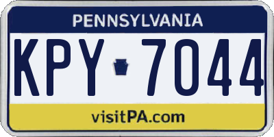 PA license plate KPY7044