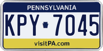 PA license plate KPY7045