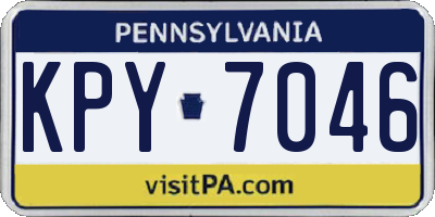 PA license plate KPY7046