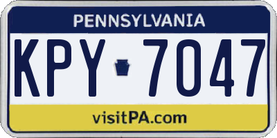 PA license plate KPY7047
