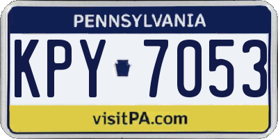 PA license plate KPY7053