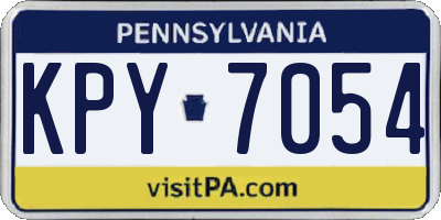 PA license plate KPY7054