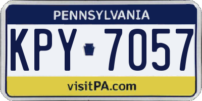 PA license plate KPY7057