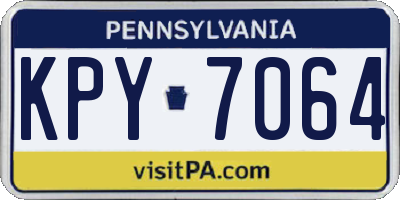 PA license plate KPY7064