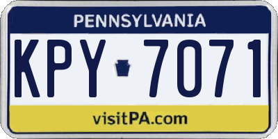 PA license plate KPY7071