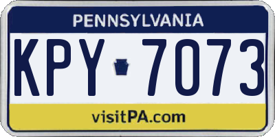 PA license plate KPY7073