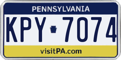 PA license plate KPY7074