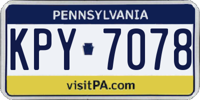 PA license plate KPY7078