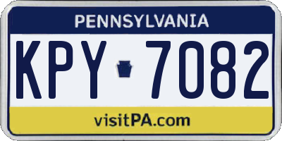 PA license plate KPY7082