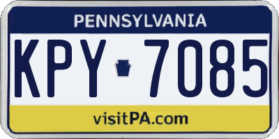 PA license plate KPY7085