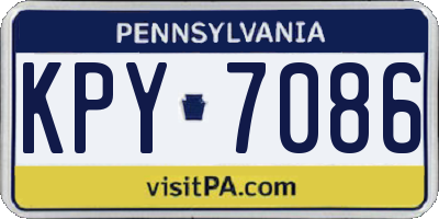 PA license plate KPY7086