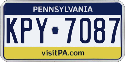 PA license plate KPY7087