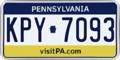 PA license plate KPY7093