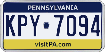PA license plate KPY7094