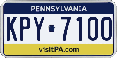 PA license plate KPY7100