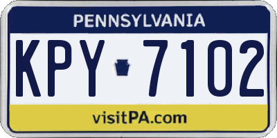 PA license plate KPY7102