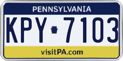 PA license plate KPY7103