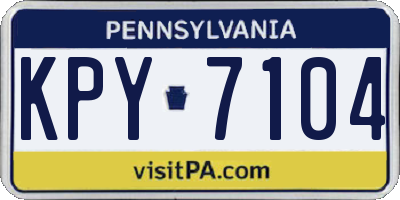 PA license plate KPY7104