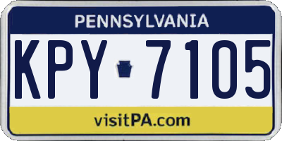 PA license plate KPY7105