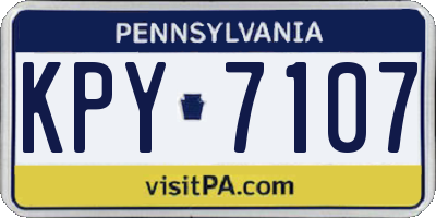 PA license plate KPY7107