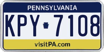 PA license plate KPY7108