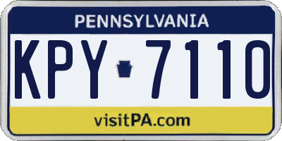 PA license plate KPY7110