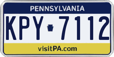 PA license plate KPY7112