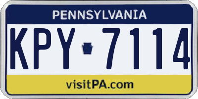 PA license plate KPY7114