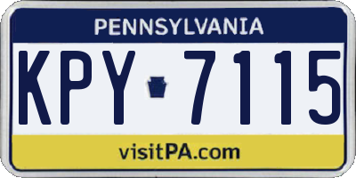 PA license plate KPY7115