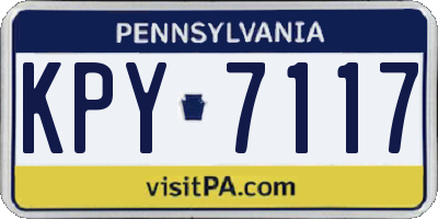 PA license plate KPY7117