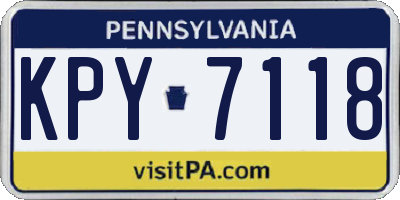 PA license plate KPY7118