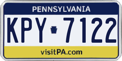 PA license plate KPY7122