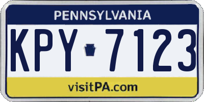 PA license plate KPY7123