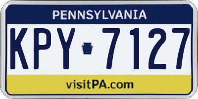 PA license plate KPY7127