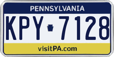 PA license plate KPY7128