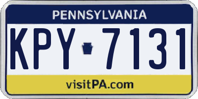 PA license plate KPY7131
