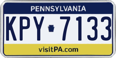 PA license plate KPY7133