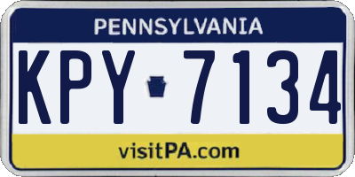 PA license plate KPY7134