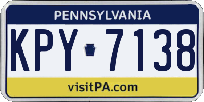 PA license plate KPY7138