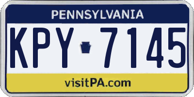 PA license plate KPY7145