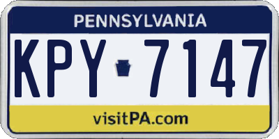 PA license plate KPY7147