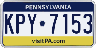 PA license plate KPY7153